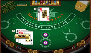 Screenshot of a typical Blackjack Table